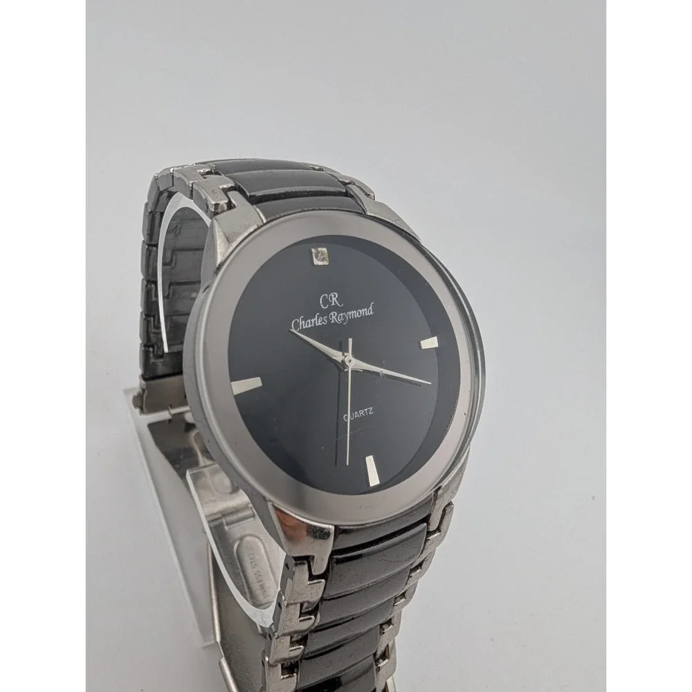 Charles Raymond Men's Watch 38mm Case Black/Silver 7.5
